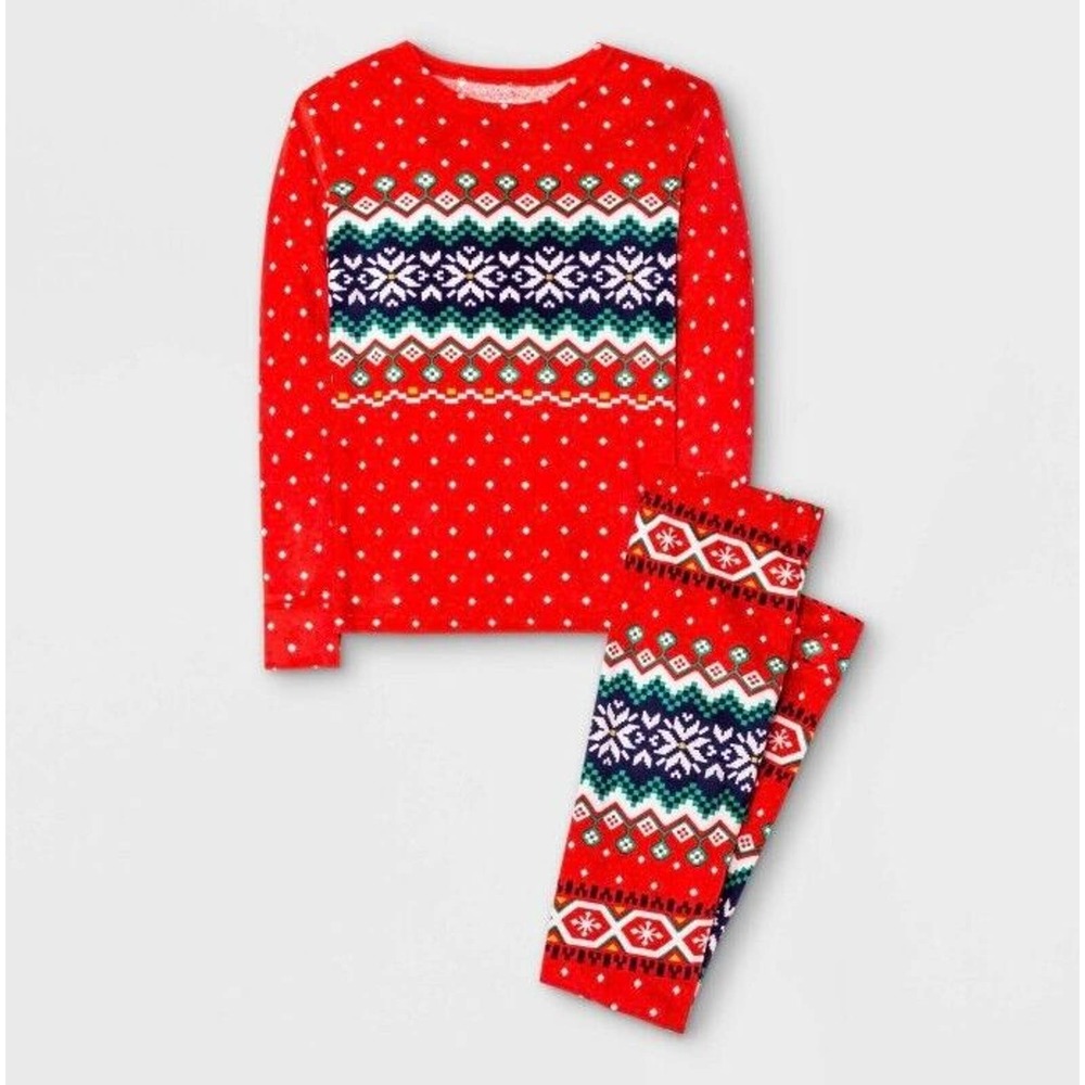 NWT Cat And Jack Unisex Soft Christmas Holiday 2 Piece Pajamas Set 12 18 Month